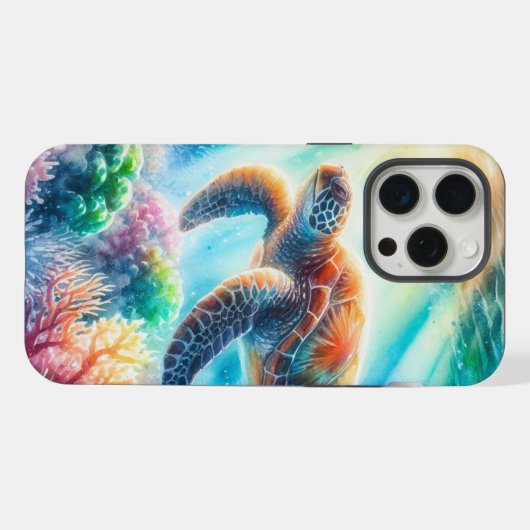 海ウミガメの下 iPhoneケース (裏面横)