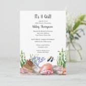 海ウミガメ女の子ベビーシャワー招待状 招待状 (スタンド正面)