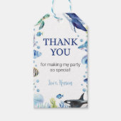 海ウミガメ誕生日テーマサンキューラベル ギフトタグ (正面)