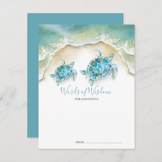 海ウミガメ赤ちゃんシャワーエンクロージャカード (正面/裏面)
