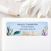 海ウミガメ青い少年たちヒトデの住所 ラベル (インサイチュ)