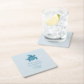 海ウミガメ、シーブルービーチ結婚式 スクエアペーパーコースター (インサイチュ)