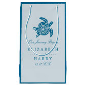 海ウミガメ、シーブルービーチ結婚式 スモールペーパーバッグ (正面)