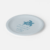 海ウミガメ、シーブルービーチ結婚式 ペーパープレート (アングル)