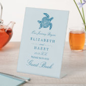 海ウミガメ、シーブルービーチ結婚式 台座サイン (インサイチュ)