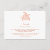 海ウミガメ、ソフトサンゴビーチ結婚式詳細 エンクロージャーカード (正面)