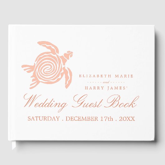 海ウミガメ、ソフトサンゴビーチ結婚式 ゲストブック (正面)