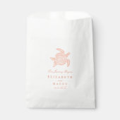 海ウミガメ、ソフトサンゴビーチ結婚式 フェイバーバッグ (正面)