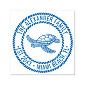 海ウミガメ#7ファミリー名日付Est Locロープ セルフインキングスタンプ (デザイン)