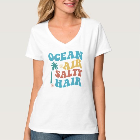 海エア – 塩気のある髪 Tシャツ (正面)