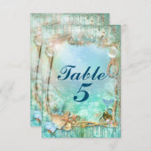 海エレガントのビーチ台番号で魅了される 招待状 (正面/裏面)