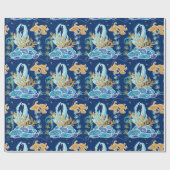 海エレガントの下で金ゴールドがキラキラ輝く ラッピングペーパー (フラット)