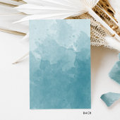 海エレガントガラスのモノグラムと水彩RSVP 出欠カード