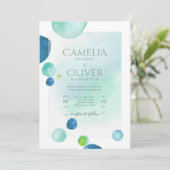 海エレガントガラス水の色ボホの結婚Invitati 招待状 (スタンド正面)