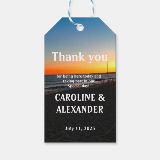 海エレガントサンセットコーストビーチ熱帯夏 ギフトタグ (正面)