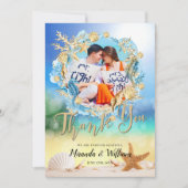 海エレガントビーチヒトデ殻サンキューカード 招待状 (正面)