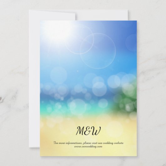 海エレガントビーチヒトデ殻サンキューカード 招待状 (裏面)