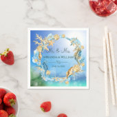 海エレガントビーチヒトデ結婚ラ貝 スタンダードカクテルナプキン (インサイチュ)