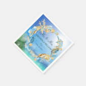 海エレガントビーチヒトデ結婚ラ貝 スタンダードカクテルナプキン (角)