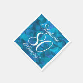 海エレガントブルー80と素晴らしい誕生日パーティー スタンダードカクテルナプキン (角)
