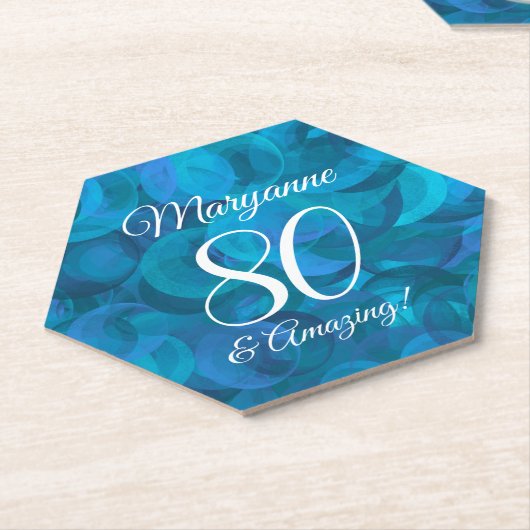 海エレガントブルー80と素晴らしい誕生日パーティー ペーパーコースター (アングル)