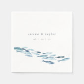 海エレガント岸の青い水の色の結婚魚 スタンダードカクテルナプキン (正面)