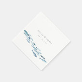 海エレガント岸の青い水の色の結婚魚 スタンダードカクテルナプキン (角)