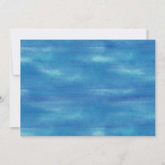 海エレガント水彩結婚式の日付を保存 セーブザデート (裏面)