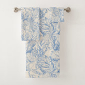 海エレガント緑色のキャンバス バスタオルセット (インサイチュ)