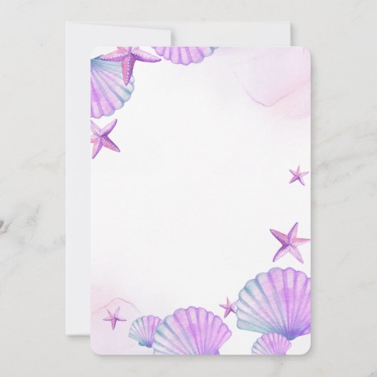 海エレガント赤ちゃんシャワー水カラーパール 招待状 (裏面)