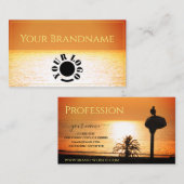 海オレンジグラデーションイエローサンセットカスタムロゴ 名刺 (正面/裏面)