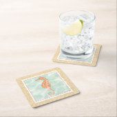 海オレンジシーホース スクエアペーパーコースター (インサイチュ)