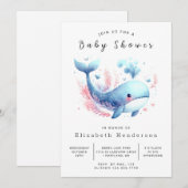 海オンライン鯨の赤ちゃんシャワー 招待状 (正面/裏面)