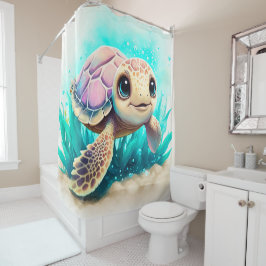 海カスタマイズ亀のシャワーカーテン シャワーカーテン