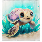 海カスタマイズ亀のシャワーカーテン シャワーカーテン (正面)
