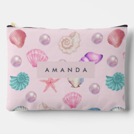 海カスタムモノグラムコースタルシーシェルパールの贈り物 アクセサリーポーチ