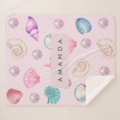 海カスタムモノグラムコースタルシーシェルパールの贈り物 シェルパブランケット (正面(横))