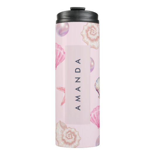 海カスタムモノグラムコースタルシーシェルパールの贈り物 タンブラー (正面)