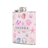 海カスタムモノグラムコースタルシーシェルパールの贈り物 フラスク (左)