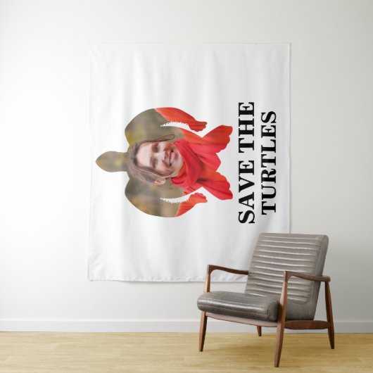 海カスタム亀の救写真 タペストリー (インサイチュ)