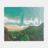 海カッコいい岬 フリースブランケット (正面(横))