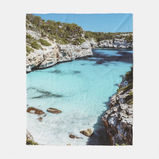 海カッコいい岬 フリースブランケット (正面)