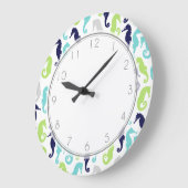 海カッコいい馬図 ラージ壁時計 (傾斜)