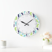 海カッコいい馬図 ラージ壁時計 (ホーム)