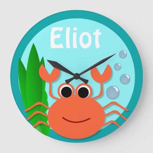 海カニ大丸時計 ラージ壁時計 (正面)