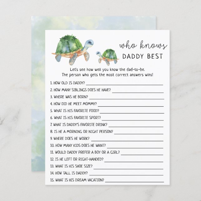 海カメ – 誰がパパを知っ最高のた (正面/裏面)