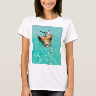 海カモメおよびブタ Tシャツ