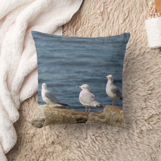 海カモメのアメリカ人のMoJoの枕 クッション (ブランケット)