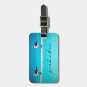 海カモメ鳥の写真良いVibesスクリプト引用文 ラゲッジタグ (正面縦)