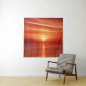 海カラフルでの日の出、劇的な雲。 タペストリー (インサイチュ)